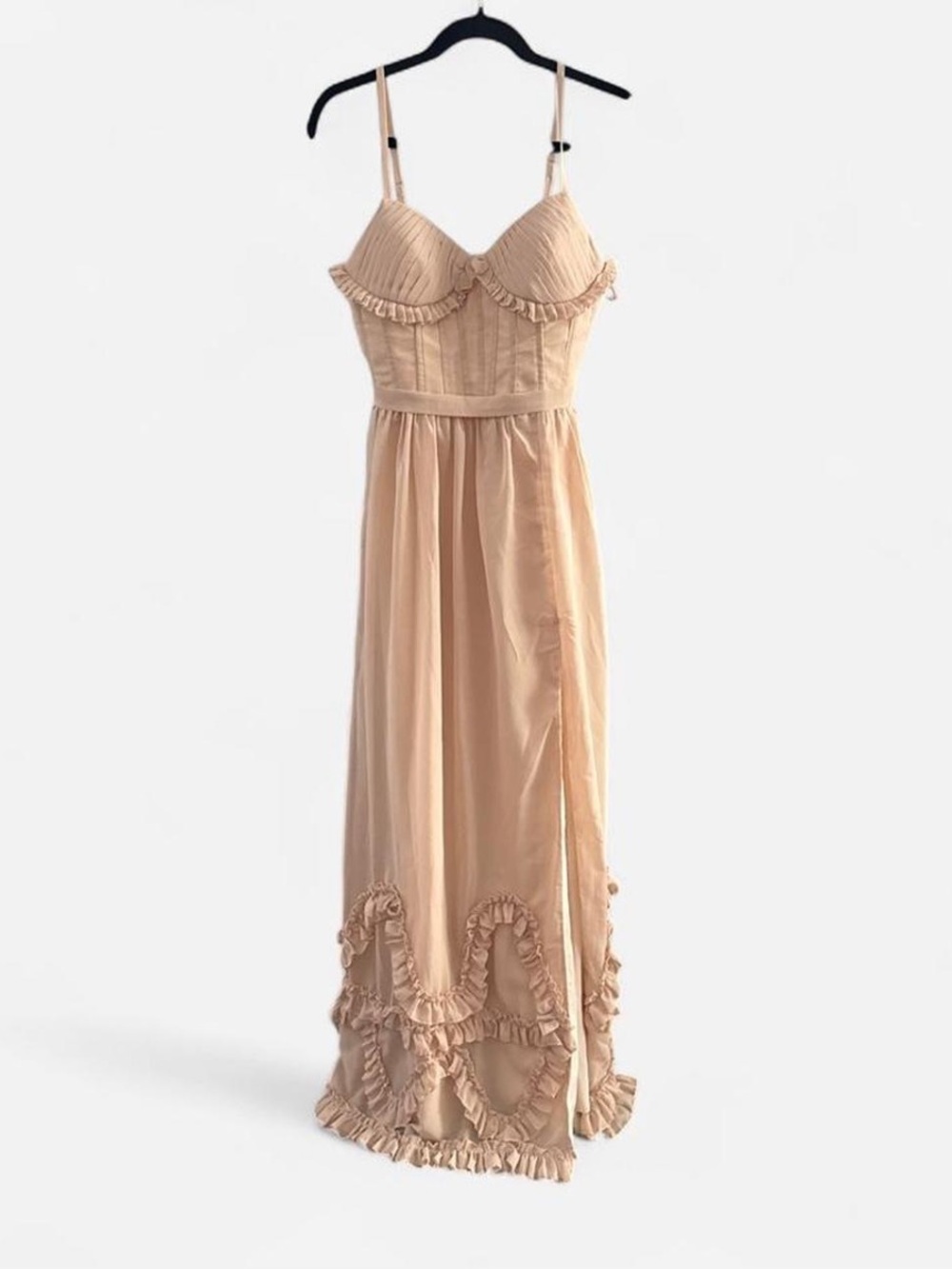 Unbranded Maxi Dress size 6 corset flowy cottage prairie fairy coquette blush